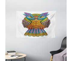 Zentangle Boho Art Bird Wide Tapestry