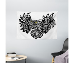 Ornamental Bird Wide Tapestry