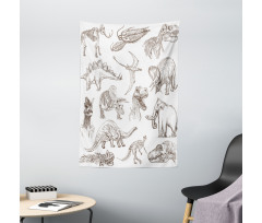 Dinosaurs Skeleton Tapestry