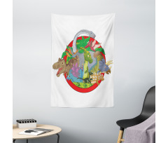 Tropical Plants Leaves Tapestry
