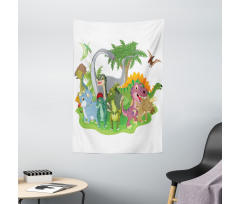 Cartoon Group Dinosaur Tapestry