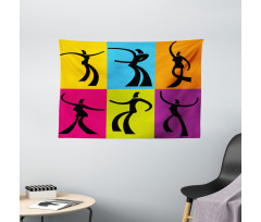 Dancers Colors Wide Tapestry