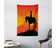 Lonely Cowboy Horseback Tapestry