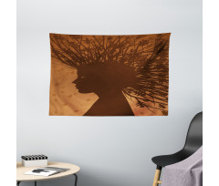 Autumnal Elements Hair Wide Tapestry