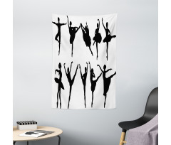 Monochrome Ballet Dancer Tapestry