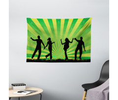 Dancing Youth Shade Art Wide Tapestry