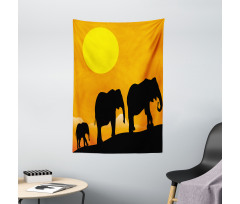 Baby Elephant and Family Tapestry