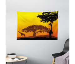 Giraffe Savannah Desert Wide Tapestry