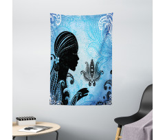 Girl Lotus Art Tapestry