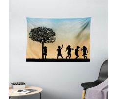 Children Dance Shade Art Wide Tapestry