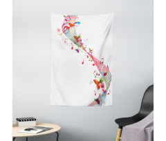 Colorful Notes Butterfly Tapestry