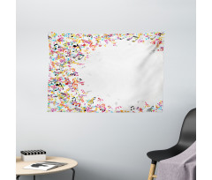 Colorful Festival Frame Wide Tapestry