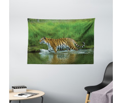 Siberian Tiger Panthera Wide Tapestry