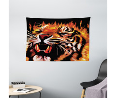 Hunter Forest King Tiger Wide Tapestry