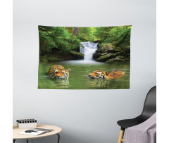 Siberian Tigers Wide Tapestry