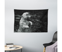 Exotic White Tiger Wide Tapestry