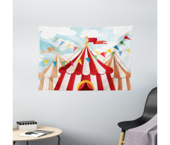 Circus Cloudy Sun Sky Wide Tapestry