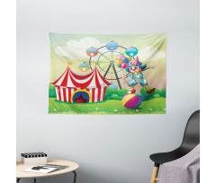Clown Inflatable Ball Wide Tapestry