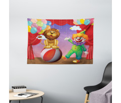 Lion Clown Performance Wide Tapestry