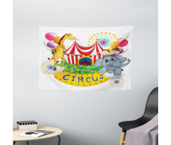 Circus Show with Kids Wide Tapestry