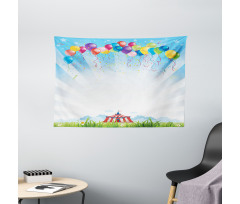 Balloon Clear Sky Travel Wide Tapestry