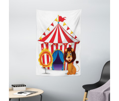 Lion and a Fire Ring Tapestry