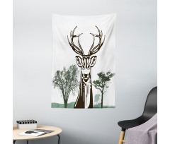 Village Mountain Fall Tapestry