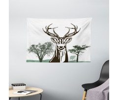 Village Mountain Fall Wide Tapestry