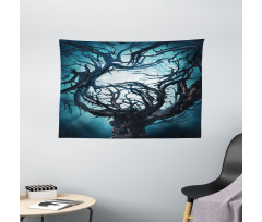 Night Big Mystic Tree Wide Tapestry