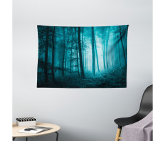 Foggy Dark Country Forest Wide Tapestry