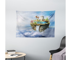 Dragon Castle Tower Wide Tapestry