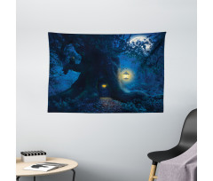 Tree in Woods Wide Tapestry