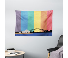 Sydney Building on Rainbow Wide Tapestry