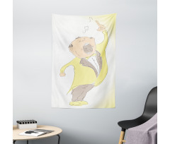 Singing Man Pastel Sketch Tapestry