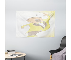 Singing Man Pastel Sketch Wide Tapestry