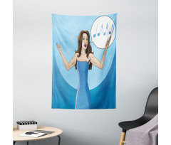 Comic Book Art Singing Woman Tapestry