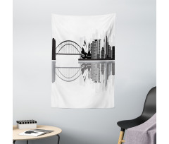 Monochrome Sydney Skyline Tapestry