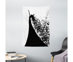 Black and White Singer Woman Tapestry