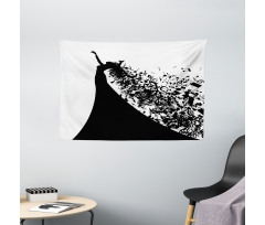 Black and White Singer Woman Wide Tapestry