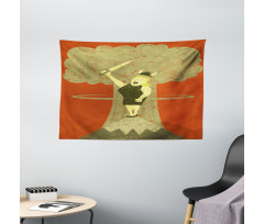 Grunge Singing Lady Wide Tapestry