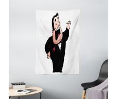 Cartoon Singer Man in Smokin Tapestry