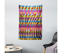 Vibrant Curvy Lines Tapestry