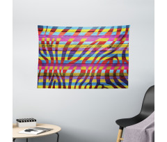 Vibrant Curvy Lines Wide Tapestry