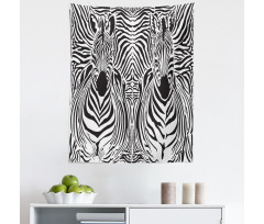 Hayvan Deseni Mikrofiber Duvar Halısı Zebra Portreli