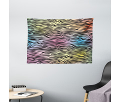 Colorful Wildlife Zebra Wide Tapestry