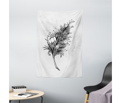 Doodle Style Plumage Boho Tapestry