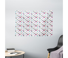 Colorful Oriental Arrows Wide Tapestry