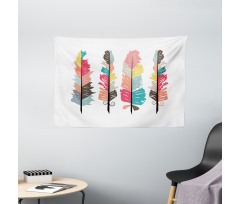 Tribal Primitive Boho Plume Wide Tapestry