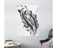 Flying Bird Silhouettes Tapestry