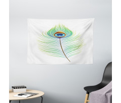 Single Retro Plume Peacock Wide Tapestry